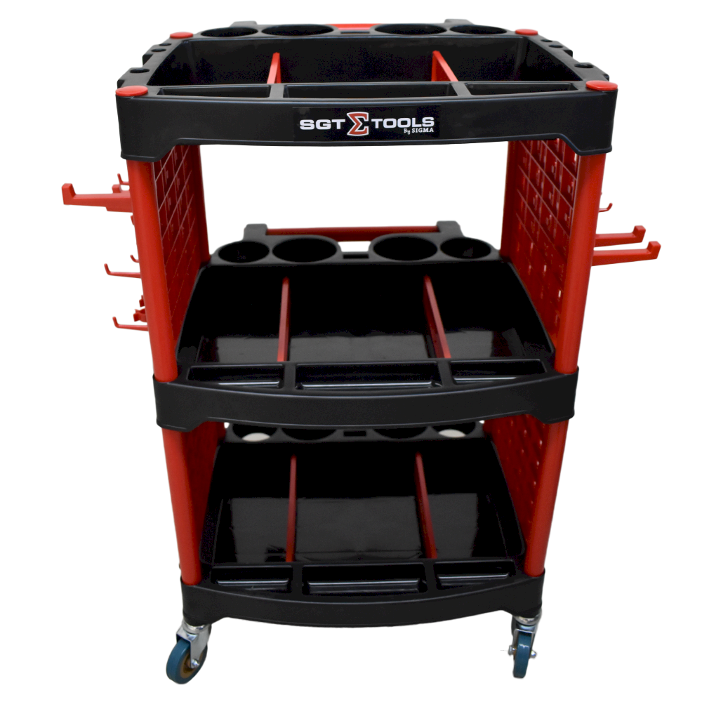 CARRINHO COM 3 PRATELEIRAS DETAILERS RED&SHINE - SGT TOOLS