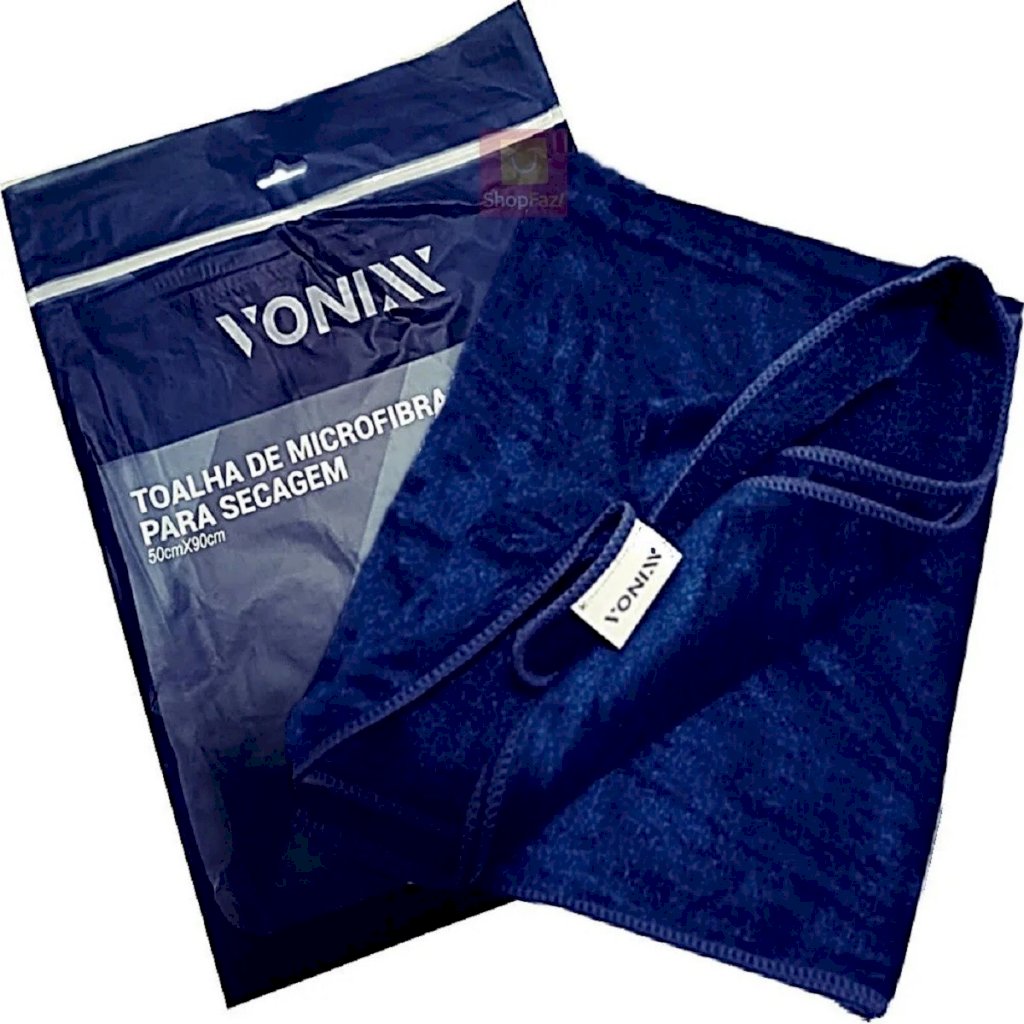 TOALHA DE SECAGEM DE ALTA ABSORÇÃO AZUL 90X50CM - VONIXX