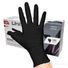 Luva Descartável Nitrílica PRETA Antimicrobiana Medix