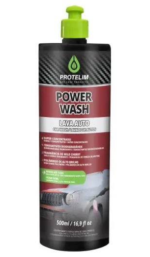 POWER WASH LAVA AUTOS CONCENTRADO (DILUIÇÃO ATÉ 1/500) 500ML - PROTELIM