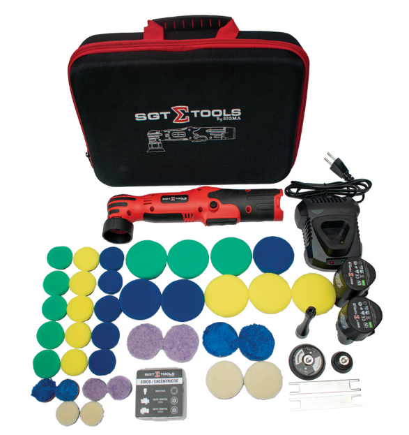 POLITRIZ NANO HIBRIDA  DUAS BATERIAS 3MM/12MM ORBITA - SGT TOOLS