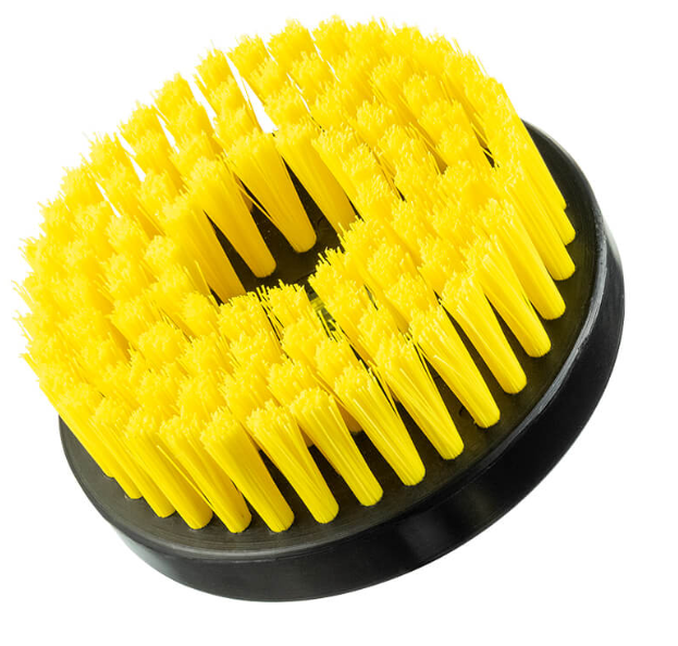 ESCOVA LIMPA ESTOFADOS AMARELA MÉDIA 120MM - AUTOCRAZY