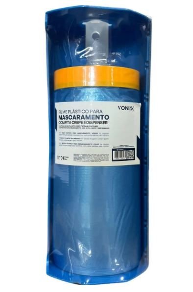 FILME PLÁSTICO PARA MASCARAMENTO C/ FITA CREPE E DISPENSER - VONIXX