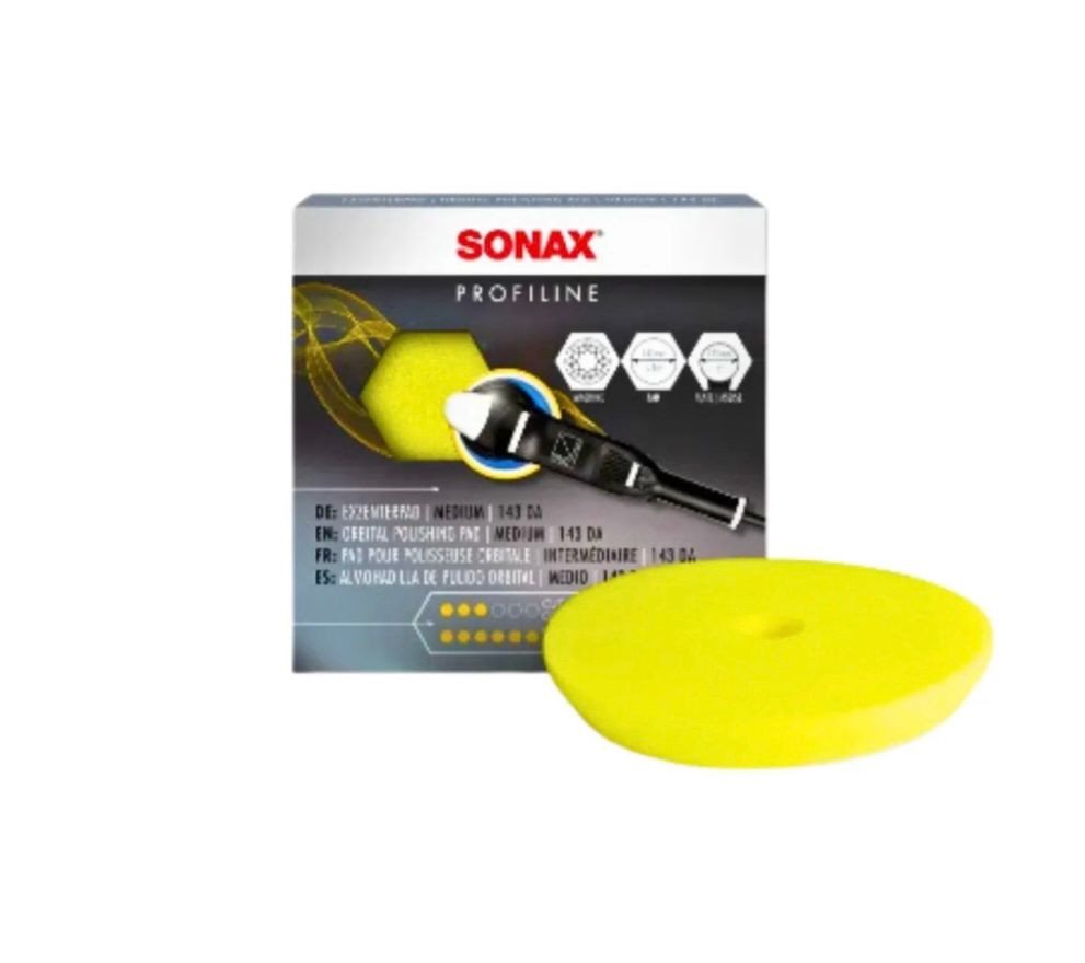 BOINA DE ESPUMA 165MM C/ FURO AMARELA - SONAX