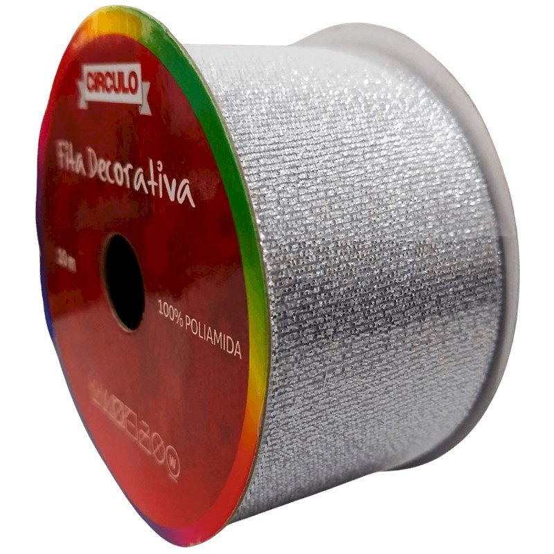 Fita Metalizada Circulo Ref:326658 cor600-PRATA 38mm 10mt