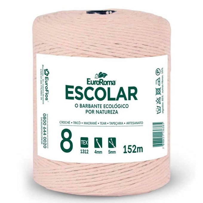 Barbante Escolar Euroroma n°8 CRU 152mt 200g