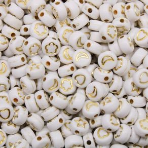 Simbolos Sortidos Limport Ref:24628 BRANCO/OURO 7mm 