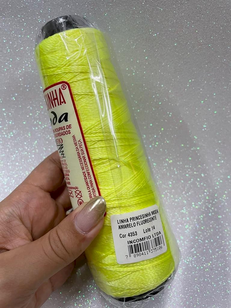 Linha Princesinha MODA 4353 AMARELO FLUORESCENTE Inconfio 500mt