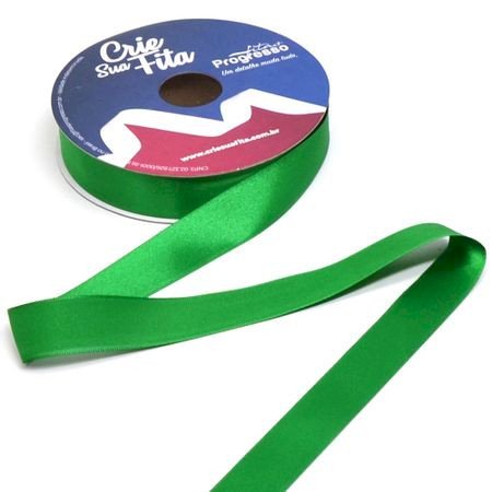 Fita Cetim CrieSuaFita n°7 cor217-VERDE BANDEIRA 30mm 50mt