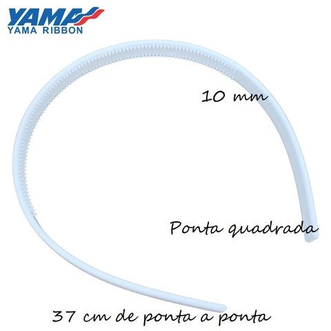 Tiara Fina com Dente ABS Branca YAMA 10mm