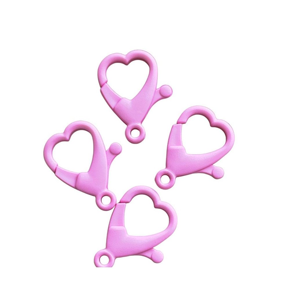 Fecho Lagosta CORAÇÃO Plástico ROSA MÉDIO 35mm 06und