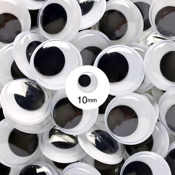 Olho móvel 10mm PRETO Nybc 50pares