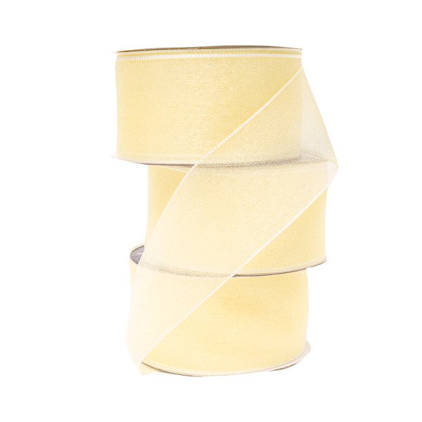 Fita Organza Sinimbu Ref:1792/38 Cor1415-AMARELO CLARO 38mm 10mt