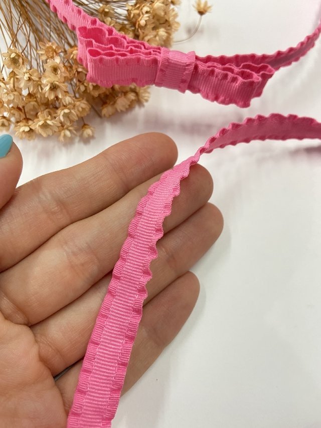 Fita Franzida Encapar Tiara JpImport ROSA MÉDIO 10mm 03mt