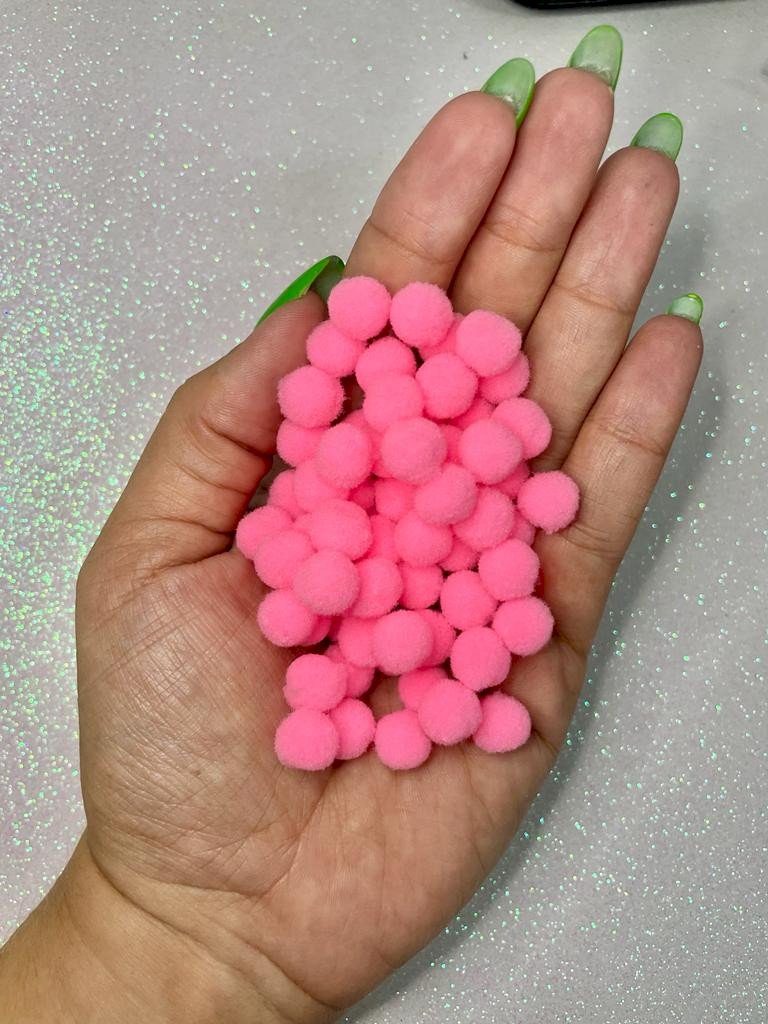 Pompom pp Yama Poliamida Ref2232 ROSA NEON CLARO Cor46 10mm 100und