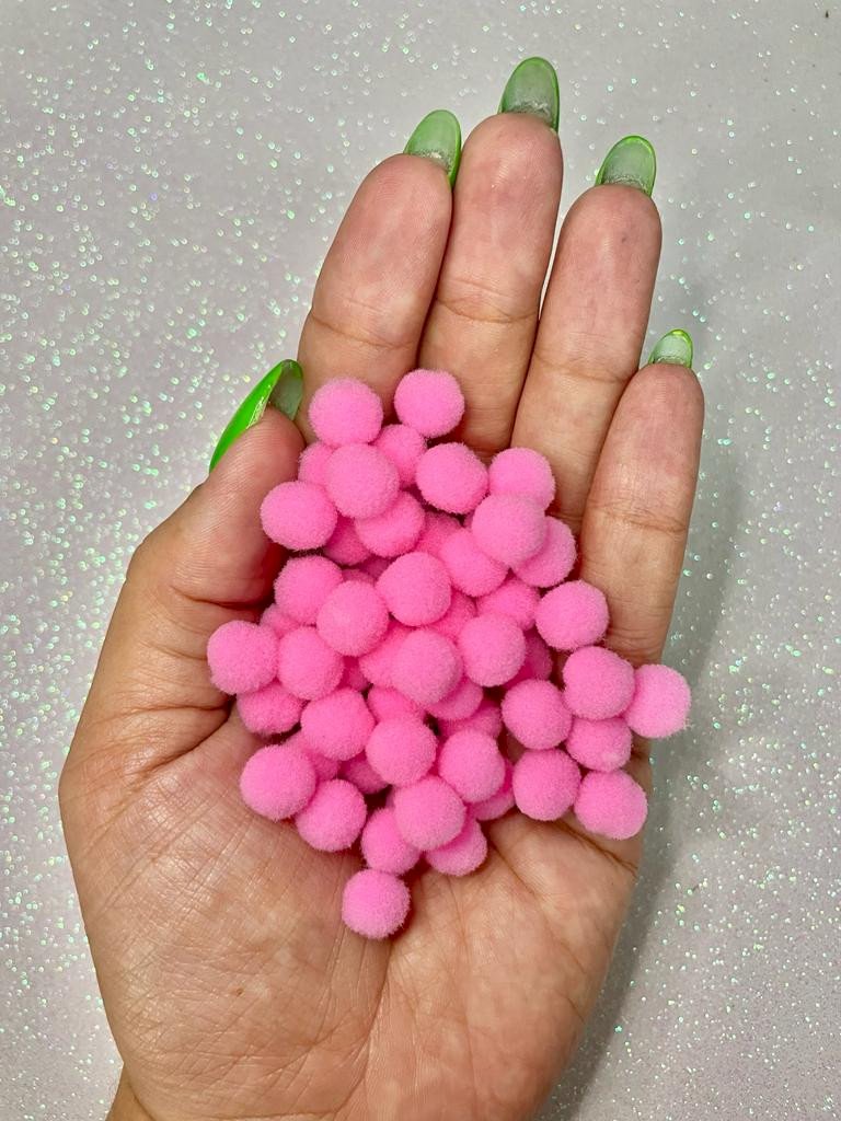 Pompom pp Yama Poliamida Ref2232 ROSA MÉDIO Cor21 10mm 100und