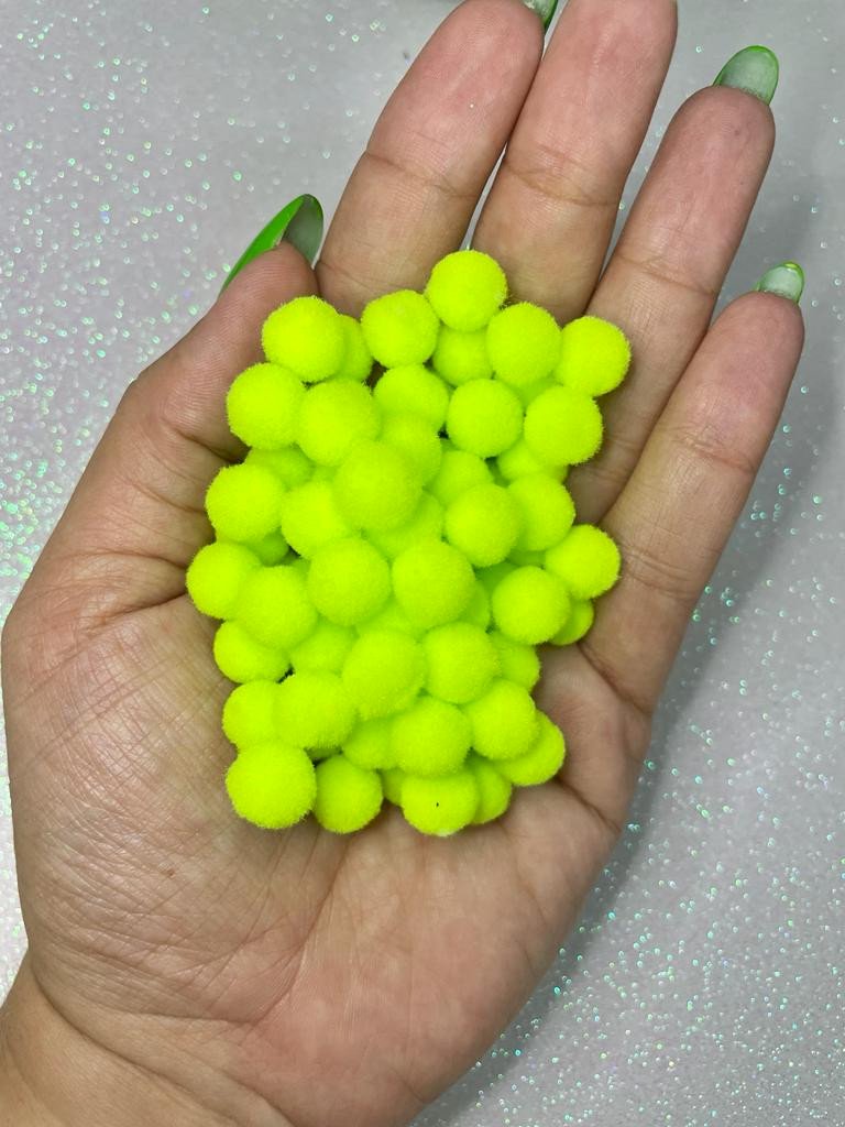 Pompom pp Yama Poliamida Ref2232 VERDE NEON 10mm 100und