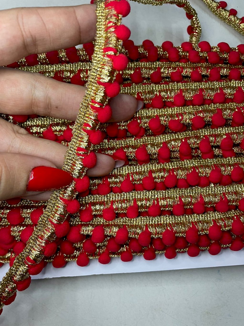 Grelô Mini RmImport Ref:33270 VERMELHO/OURO 15mm