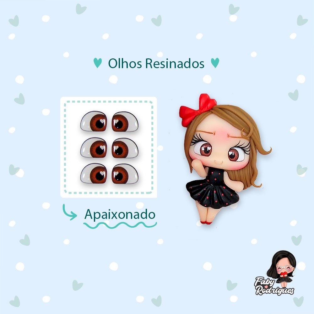 Olhos Adesivos Resinados PP F10-CASTANHO (Apaixonado 2) Faby Rodrigues 70pares