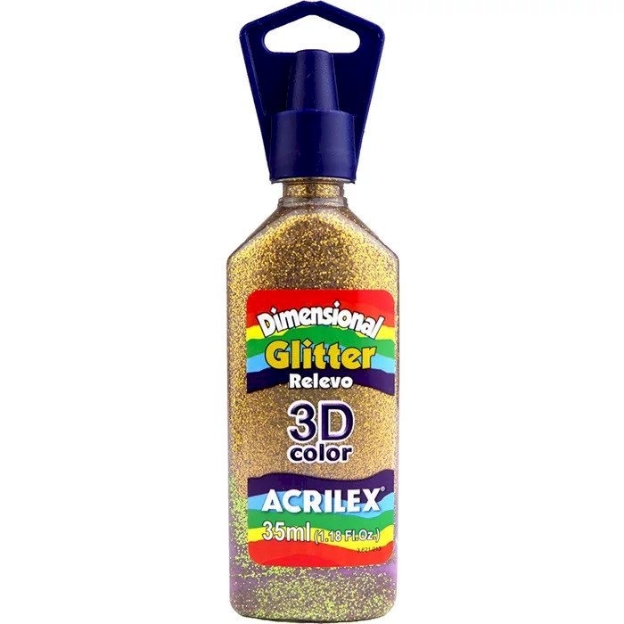 Tinta Dimensional Gliter Acrilex 201-OURO 35ml