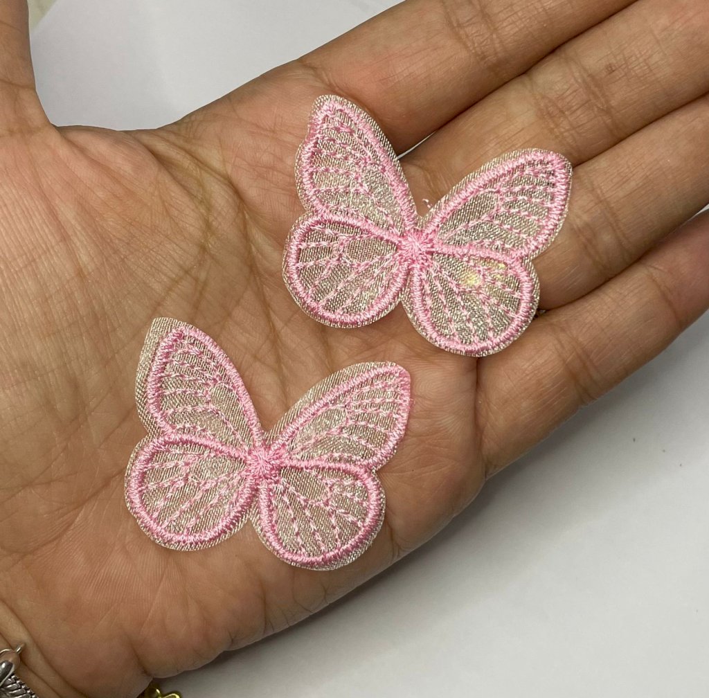 Aplique Borboleta Voil Bordada PtImport Ref:23843 ROSA 02und