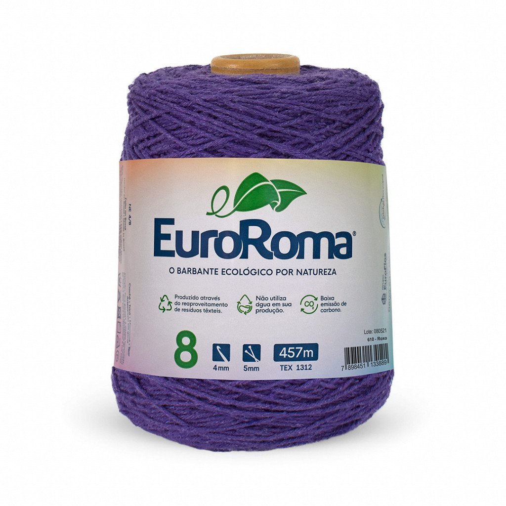 Barbante Euroroma n°8 ROXO 457mt