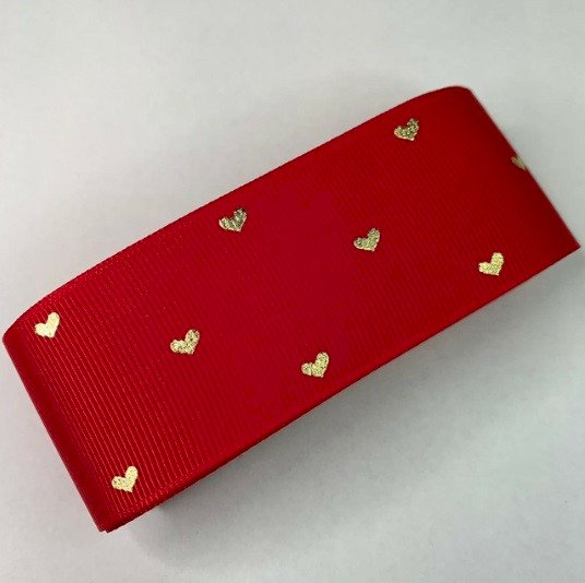 Fita Gorgurão Coração Yama cor235-POPPY RED 38mm 05mt