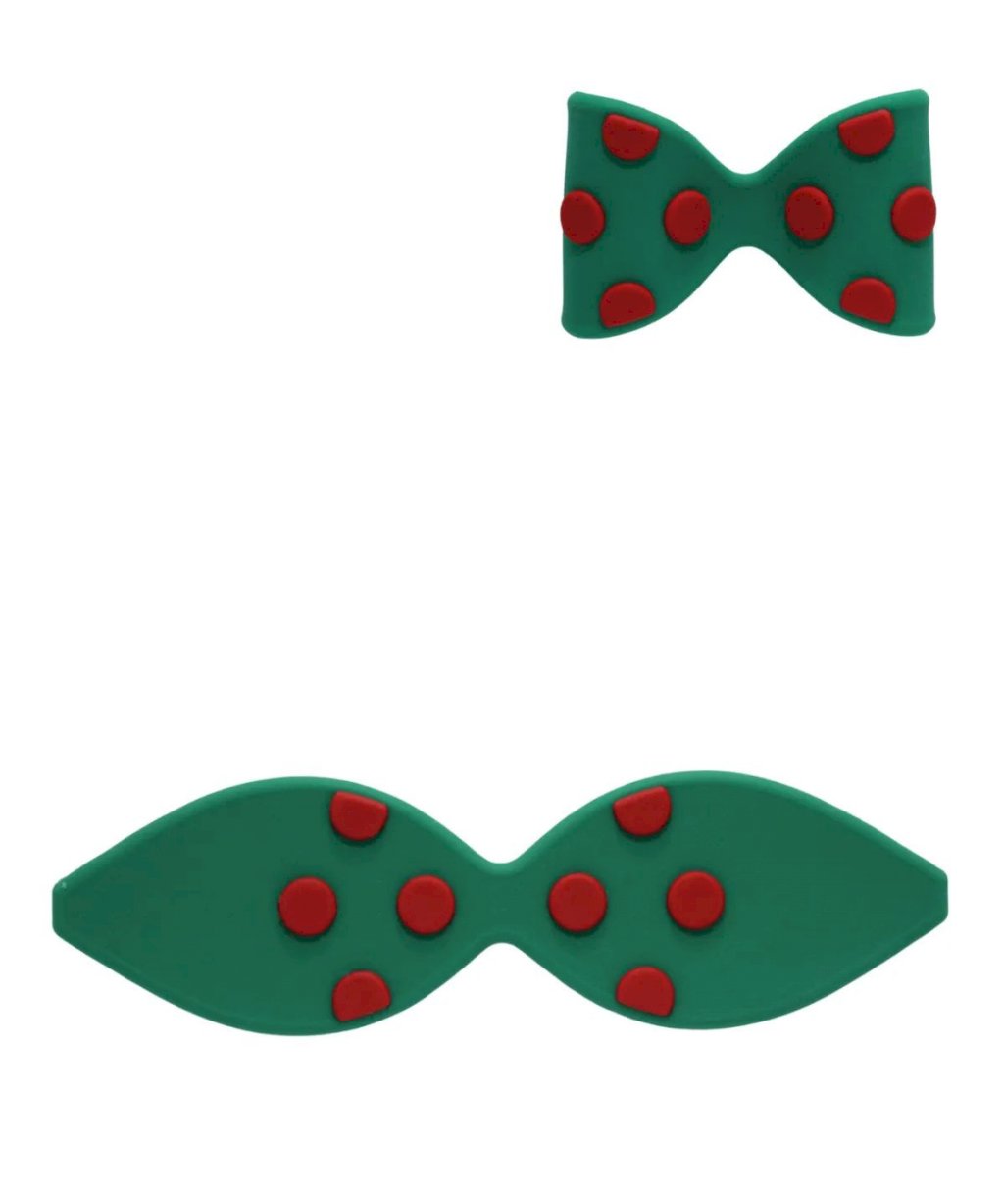 PROMOÇÃO Aplique Emborrachado Laço Poá FRRImport Ref:2224 VERDE/VERMELHO 01Und