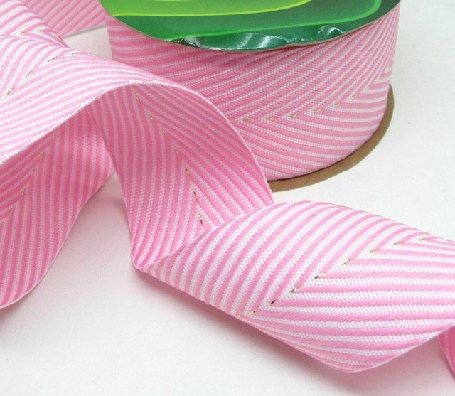 Fita Gorgurão Sinimbu Chevron Ref:1875/38 Cor06-ROSA CHICLETE 38mm 10mt