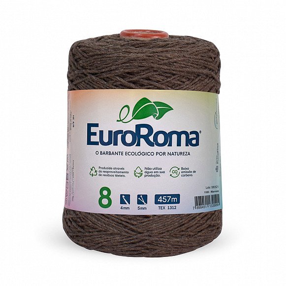Barbante Euroroma n°8 MARROM Cor1100 457mt 600g