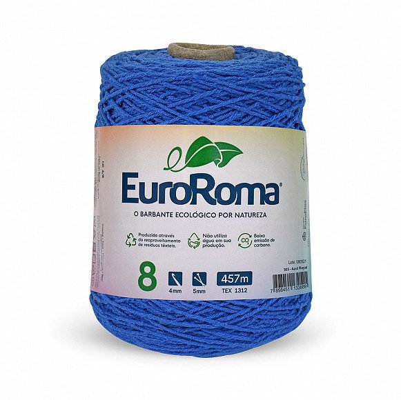 Barbante Euroroma n°8 AZUL ROYAL Cor903 457mt 600g