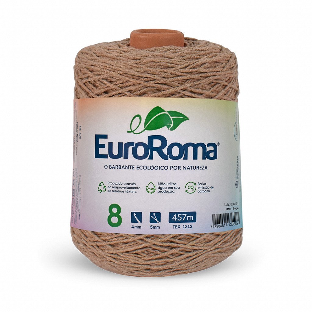 Barbante Euroroma n°8 BEGE Cor1110 457mt 600g