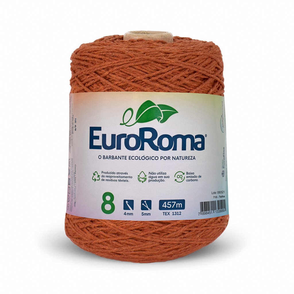 Barbante Euroroma n°8 TELHA Cor710 457mt 600g