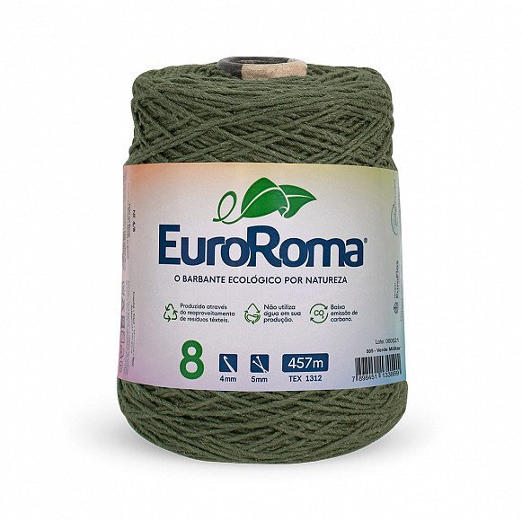 Barbante Euroroma n°8 VERDE MILITAR Cor805 457mt 600g