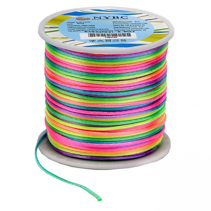 Rabo de rato Cetim NYBC Multicor Claro 1mm 100mt