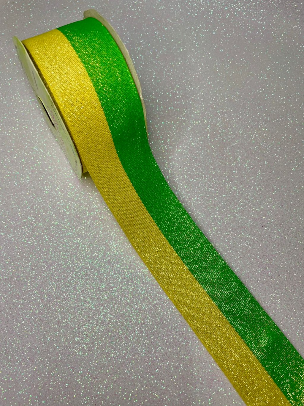 Fita Gorgurão Lurex ArtFitas Ref:25 VERDE/AMARELO 38mm 10mt