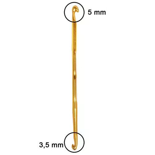 Agulha Crochê Alumínio Ponta Dupla 3,5/5,0mm Circulo