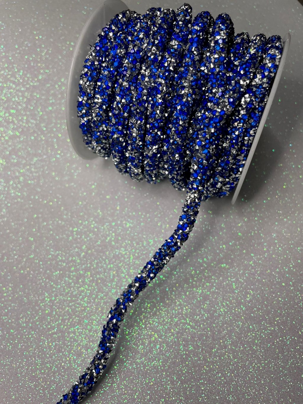Tubo Silicone Strass Cravejado Ref22815 PatImport AZUL