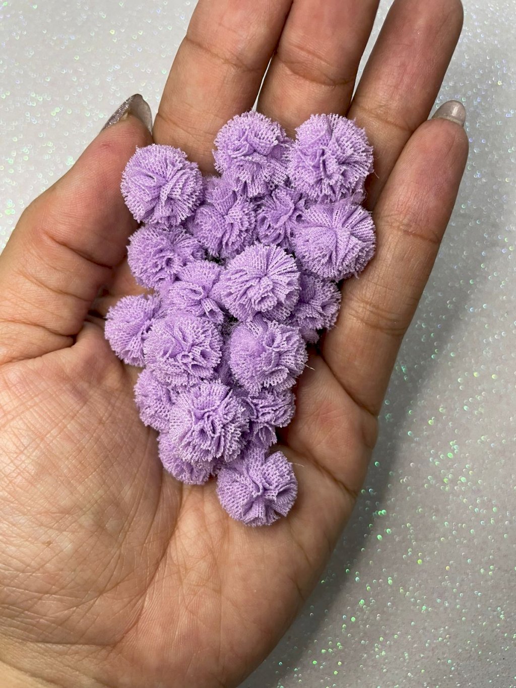 Pompom Tecido Malha Lomil Ref:50172 LAVANDA 15mm 20und