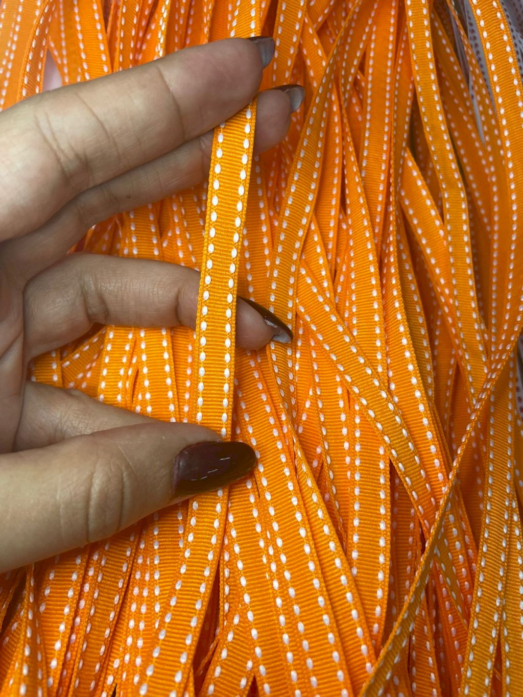 Fita Gorgurão Yama Pespontada n°2 Cor668-TANGERINE 10mm 05mt