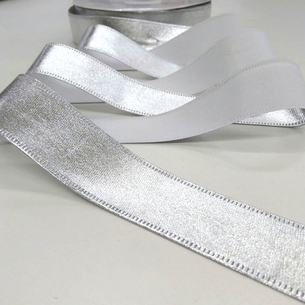 Fita Gorgurão Metalizada n°9 PatImport Ref:24141 PRATA 38mm 03mt