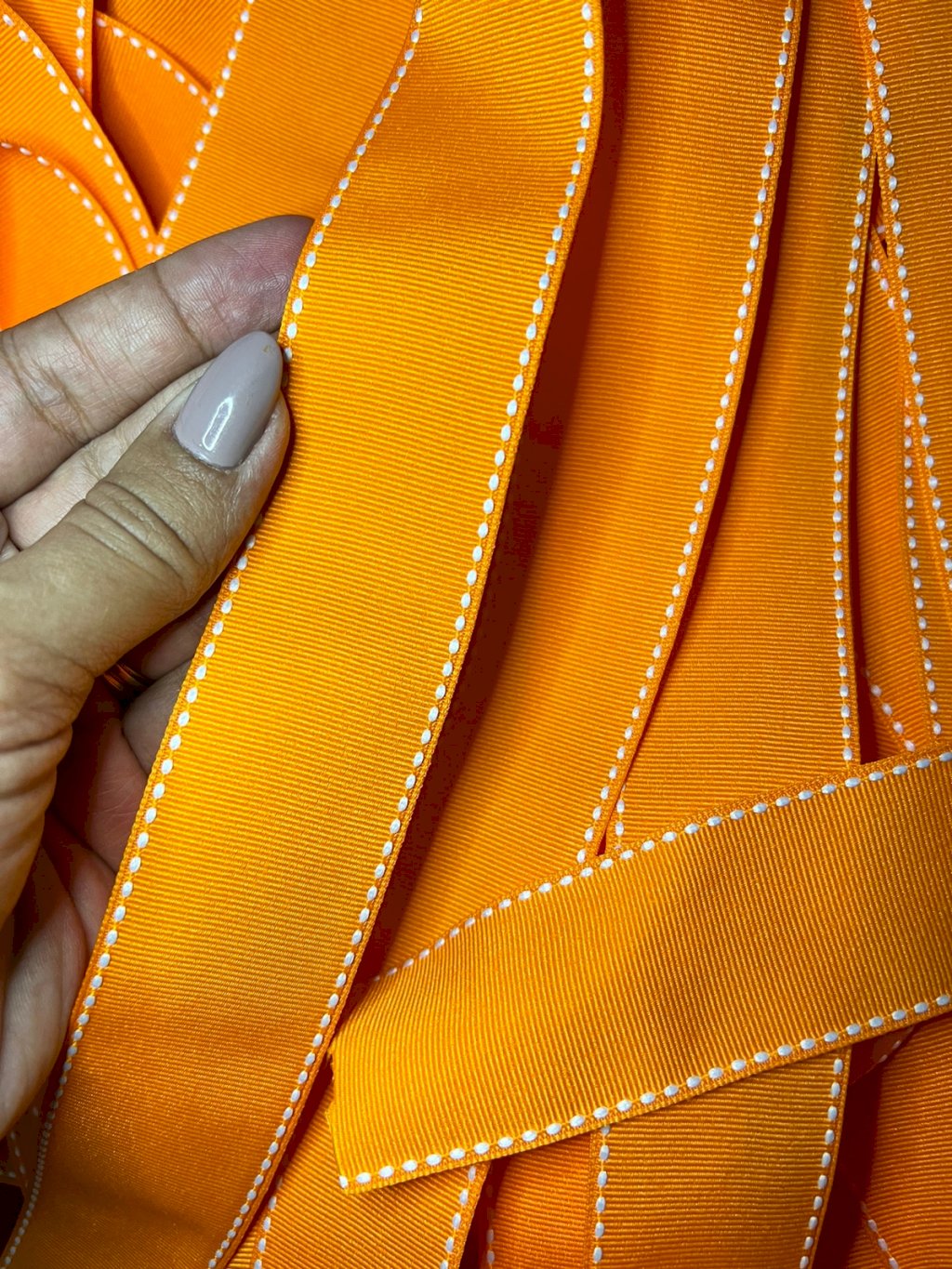 Fita Gorgurão Yama Pespontada n°9 Cor668-TANGERINE 38mm 05mt