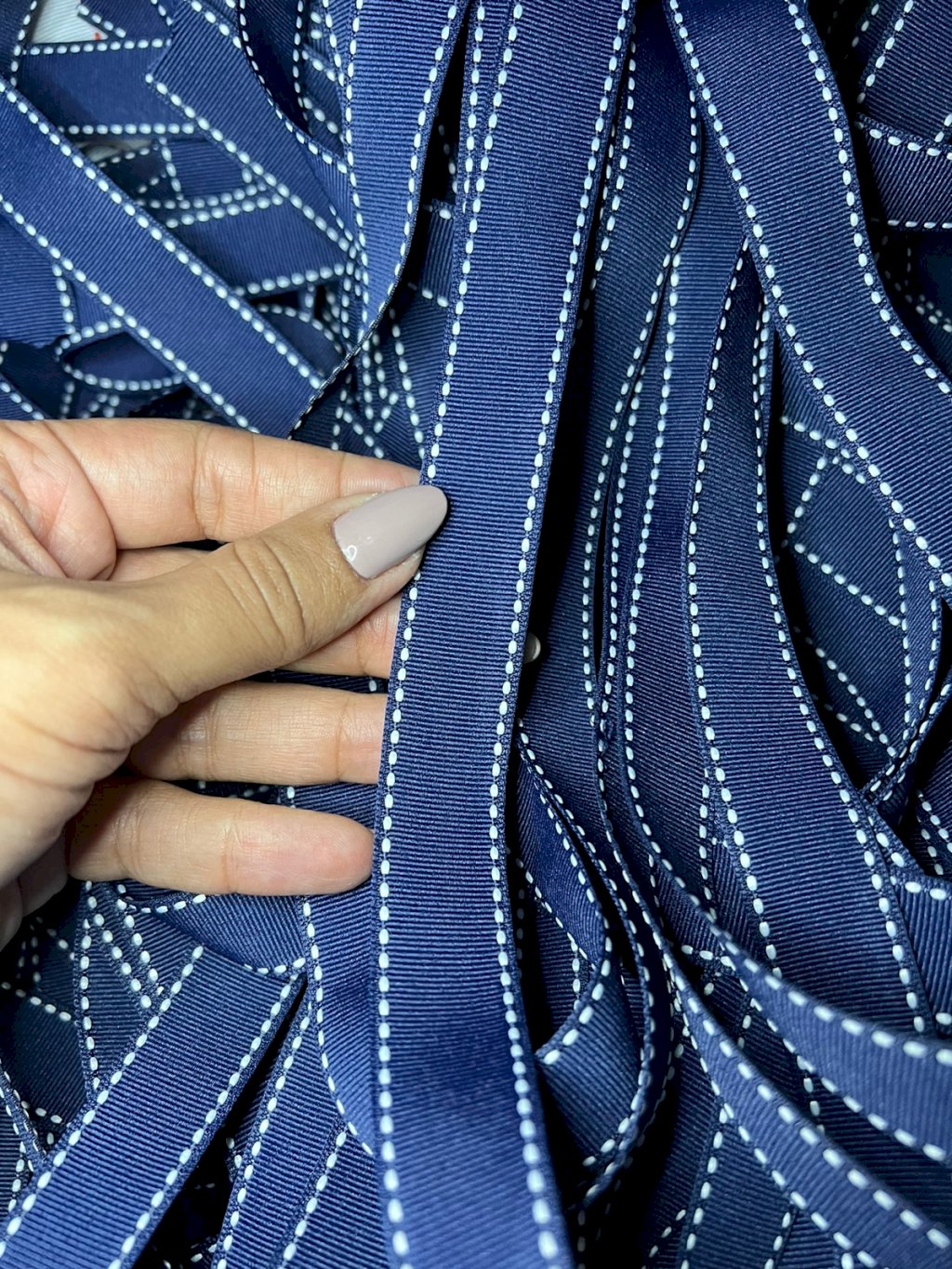 Fita Gorgurão Yama Pespontada n°5 Cor370-NAVY 22mm 05mt