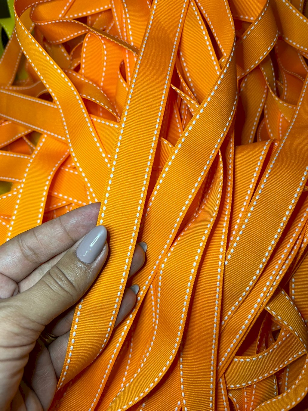 Fita Gorgurão Yama Pespontada n°5 Cor668-TANGERINE 22mm 05mt