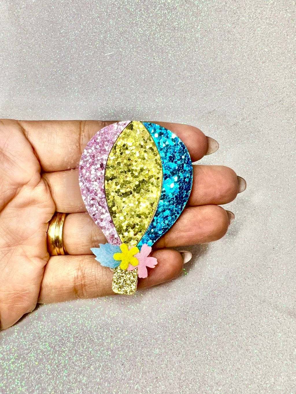 Aplique Glitter BALÂO PatImport Ref:184526 65mm 01und