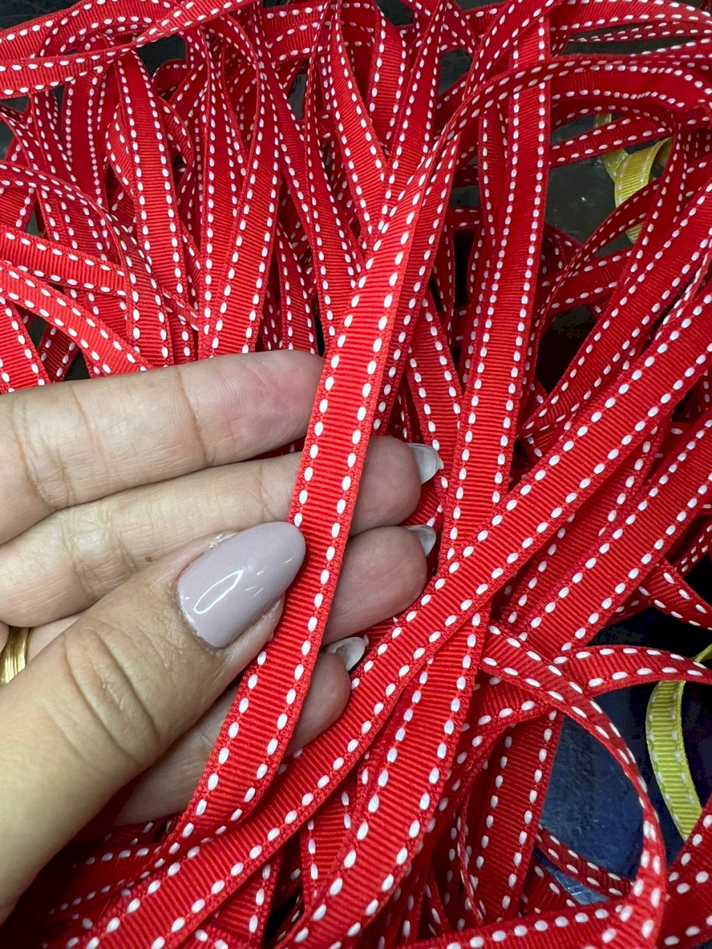 Fita Gorgurão Yama Pespontada n°2 Cor235-POPPY RED 10mm 05mt