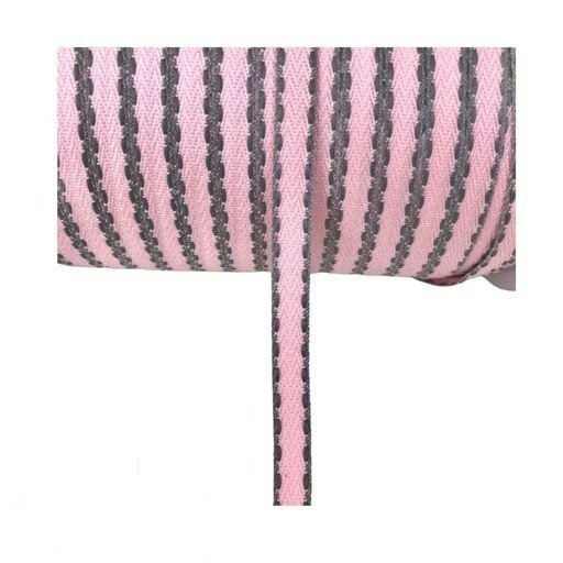 Fita Gorgurão Yama Double Twill n°2 Cor13499-ROSA/CINZA 10mm 05mt