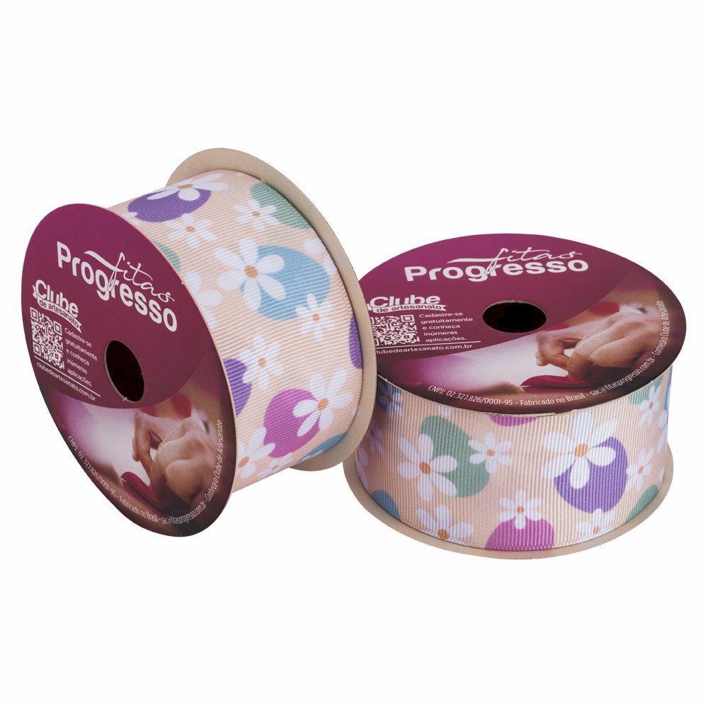 Fita Gorgurão Páscoa Candy Ref:EGL009TR Progresso Cor009 38mm 10mt