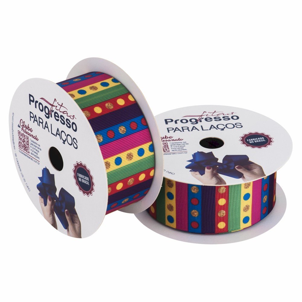 Fita Gorgurão p/Laços POÁ Listra Ref:EGL009TR Progresso Cor026 38mm 