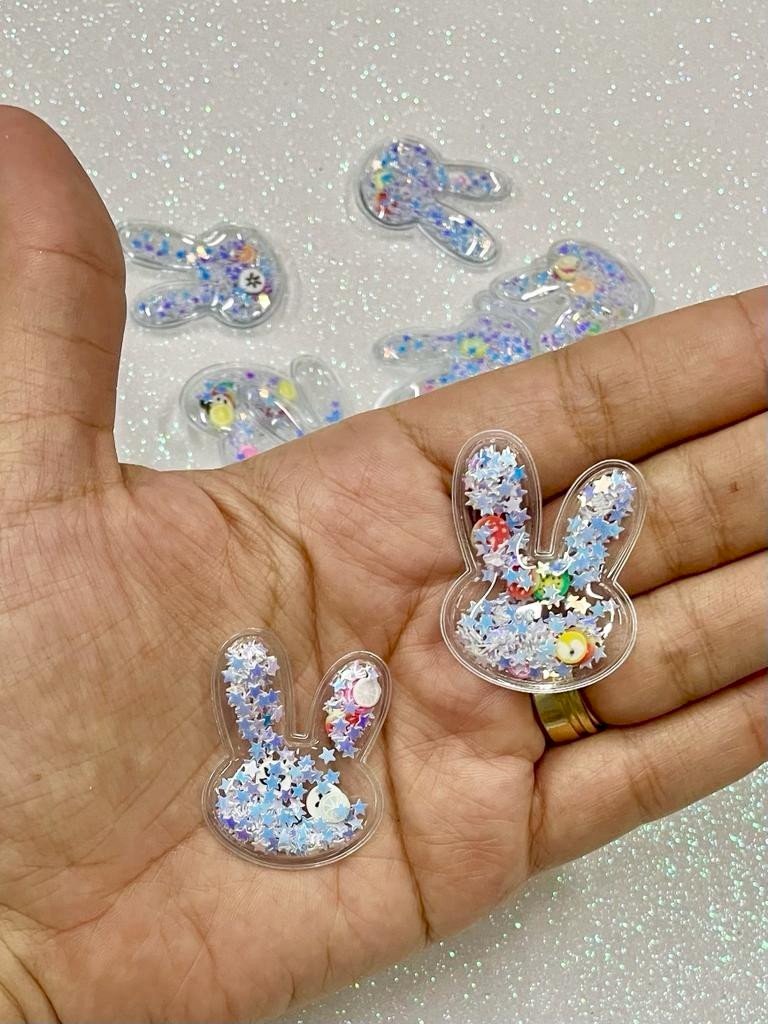 Aplique Plástico transparente COELHO JpImport Branco 02und